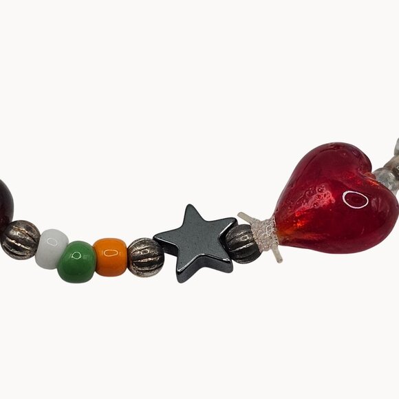 Star of Bethlehem Womens Multicolor Beaded Silver Tone Cross Religious Bracelet - Picture 11 of 13